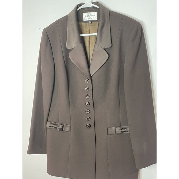Vtg 80’s Albert Nipon Blazer Suits Brown Size 14 - Picture 11 of 11